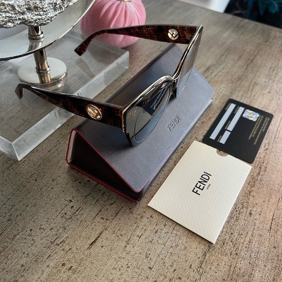 FENDI F is FENDI FF 55mm Havana Cat Eye Sunglasses - Picture 7 of 14